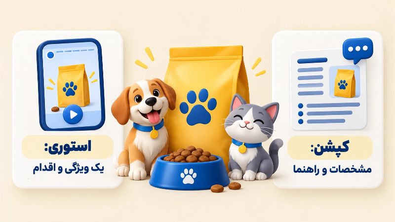 تبدیل معرفی محصول به کپشن و استوری